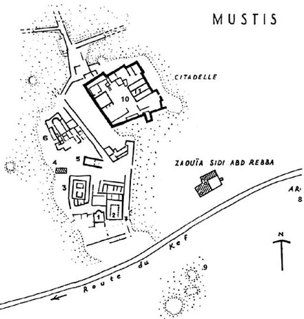 El Krib (Musti) : Plan du site