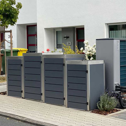Mülltonnenbox mit Pflanzwanne