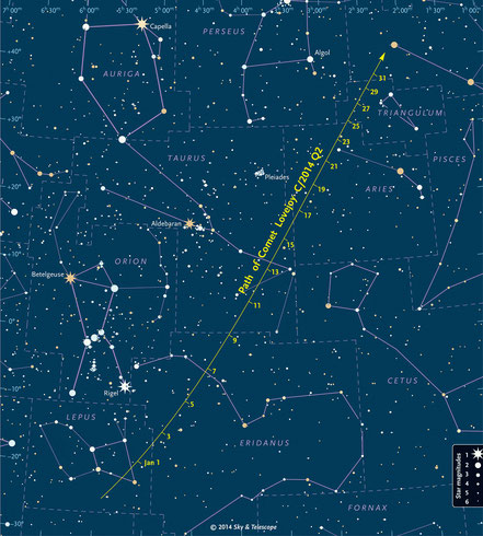 Aufsuchkarte Lovejoy - von Sky and Telescope