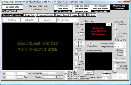 Astrojan Tools für Canon Eos von Jan Spieske findet seit kurzem Verwendung zum Fokussieren - eine tolle Software