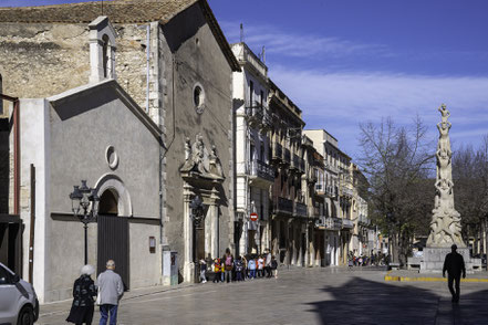Bild: Denkmal für die Castellers von Vilafranca del Penedès