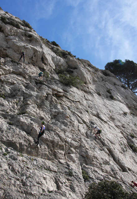 Bild: Kletterer in der Calanque de Morgiou