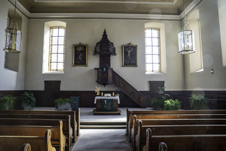 Bild: Evangelische Kirche in Ribeauvillé im Elsass, Frankreich