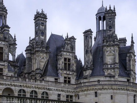 Die Dachlandschaft des Château de Chambord 
