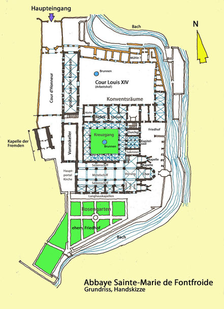 Bild: Grundrissplan der Abbaye Saint-Marie de Fontfroide