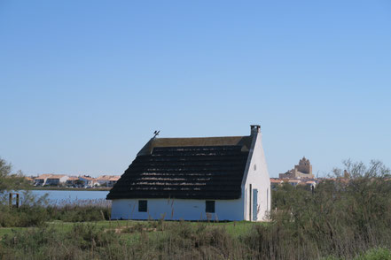 Bild: Typisches Haus der Camargue bei Saintes-Maries-de-la-Mer 