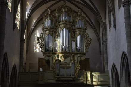 Bild: Silbermannorgel in der Église Saint-Gregor in Ribeauvillé im Elsass, Frankreich