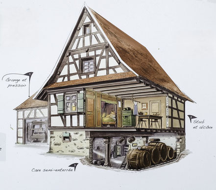 Bild: Typisches altes Winzerhaus in Dambach-la-Ville
