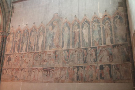 Bild: Wandfresken in der Église Saint-Pierre-et-Saint-Paul in Wissembourg im Elsass, Frankreich