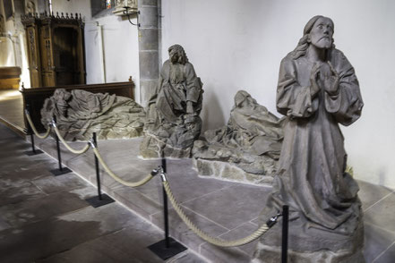 Bild: Vier Statuen des Ölberges in der Église Saint-Gregor in Ribeauvillé im Elsass, Frankreich