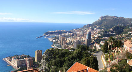 Bild: Blick von der Grande Corniche auf Monaco