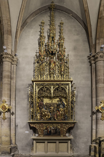 Bild: Gotisches Altarbild in der "Collégiale St.-Martin", die Stiftskirche Saint-Martin in Colmar