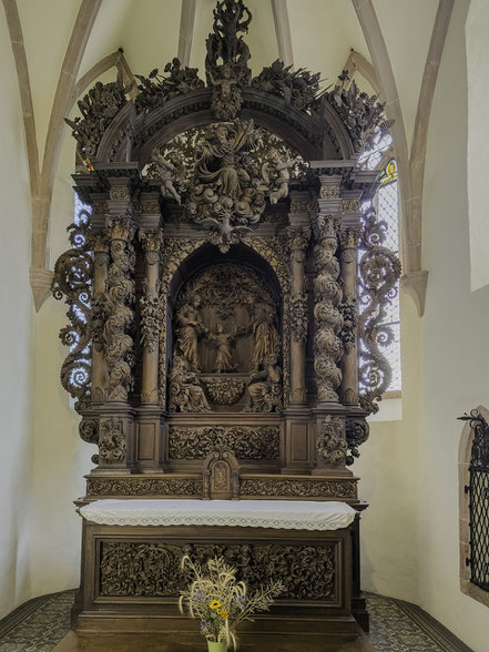 Bild: Der Barocke Hochaltar in der Chapelle Notre-Dame de Dambach-la-Ville