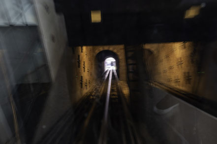 Bild: In der Stand-Seilbahn, der"Funicular Le Tréport