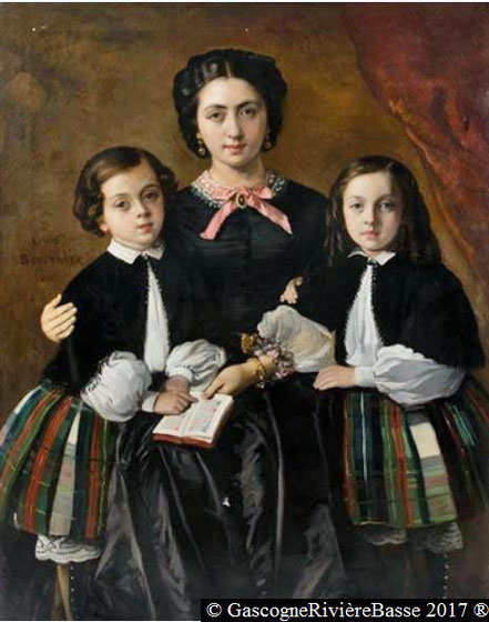 Rosa Granier de Cassagnac et ses deux fils Albert et Georges par le peintre louis boulanger