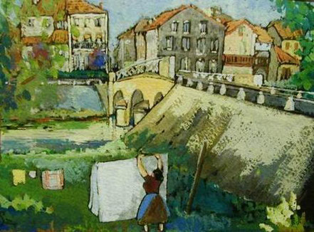 André Saramon peinture tableau plaisance du gers