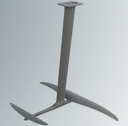 vue du 3D du foil Aeromod pour wingfoil, vue de dessus