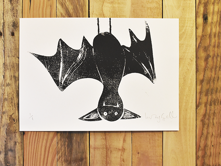 bat monoprint printmaking process