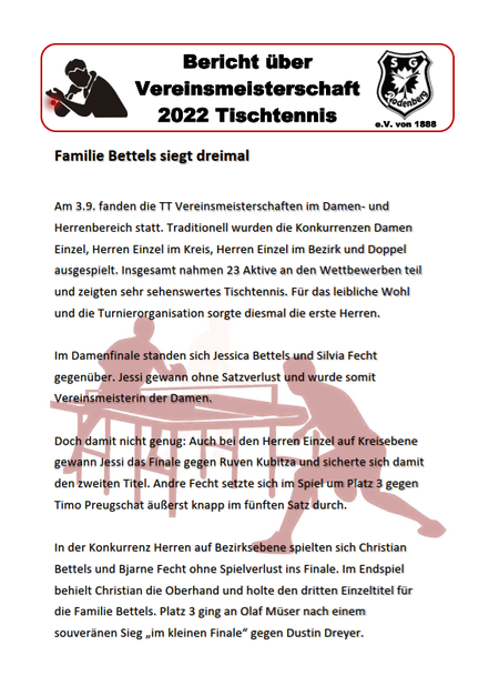 Vereinsmeisterschaften 2022