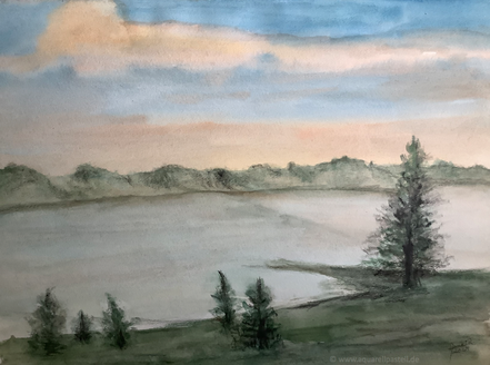 Auf Cape Breton – breiter Fluss (36 x 48 cm)