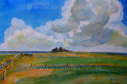 Amrum bei Norddorf_Aquarell (31 x 47 cm)