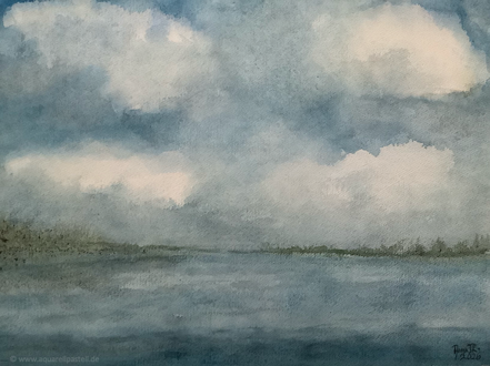 Ruhiger Himmel und See (30 x 40 cm)