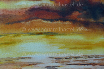Watt am Abend_Aquarell (38 x 48 cm)