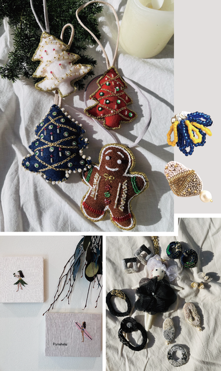 wish you holidays オーナメント・刺繍パネル・アクセサリーの販売/Punahele