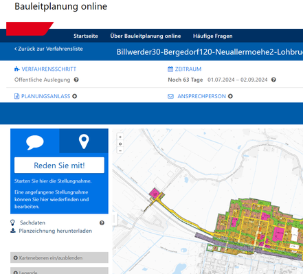 Foto (verlinkt) von der Bauleitplanung online