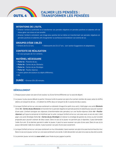 Anxiété. Pensées négatives. Estime de soi. Jeu gratuit PDF. Compétences psychosociales. CPS. Ressources gratuites. PDF gratuit. Philosophie pour enfants. Philo pour enfants.