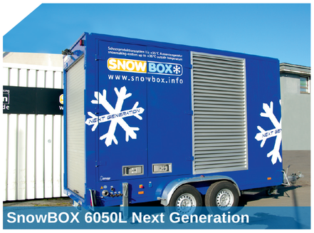 he TWIN SnowBOX with its snow production capacity of 14 tons per day (= approx. 35-40 cbm) is ideal for events with medium snow requirements.