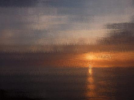 Sonnnenuntergang Meer Bild Kunst impressionistisch