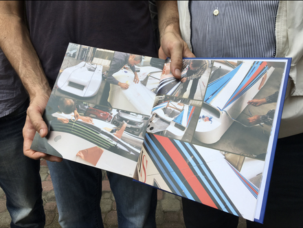 livrea martini grafica completa ripristino di pubblimais mais roberto a torino su vettura lancia lc1 per dallara academy per libro roberto cordasco rc books