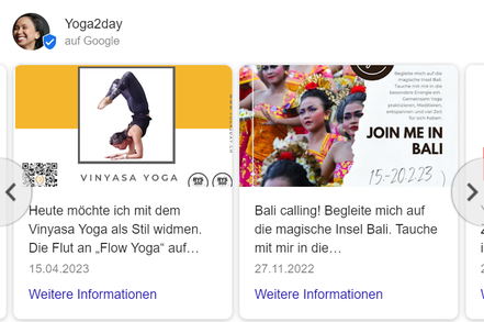 Google my Business für Yogastudios