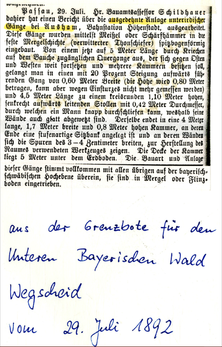 Quelle: Grenzbote für den Unteren Bayerischen Wals, 1892