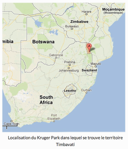 localisation kruger park territoire timbavati