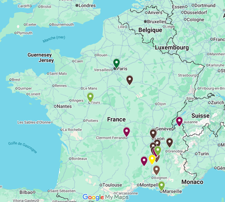 2025/2026 : provenance des 30 nouveaux stagiaires venus à Mirmande (26) sans compter les anciens inscrits à Villandry auparavant qui viennent à Mirmande