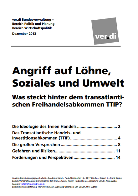 Stellungnahme Verdi zu TTIP