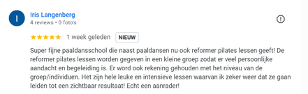 Review van de Reformer Pilates lessen in Zoetermeer
