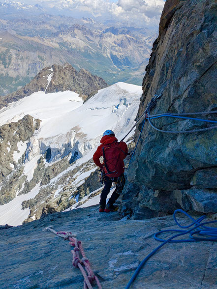 Arête du Promontoire, Grand Pic de la Meije, Traversée de la Meije, Refuge du Promontoire, les Enfetchores, Mejie, Überschreitung Barre des écrin, écrinmassiv, La Grave
