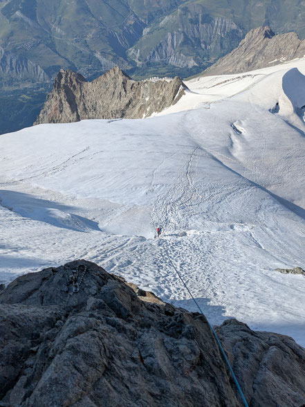 Arête du Promontoire, Grand Pic de la Meije, Traversée de la Meije, Refuge du Promontoire, les Enfetchores, Mejie, Überschreitung Barre des écrin, écrinmassiv, La Grave