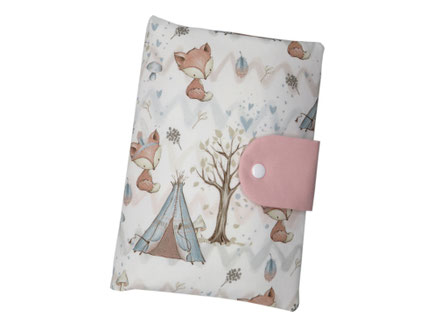 Windeltasche Wickeltasche Feuchttüchertasche Fuchs Indianer Boho Waldtiere Hase Fuchs Igel Waschbär Reh Schmetterling Federn Baum Waldfreunde personalisiert Namen Personalisieren Geschenk Taufe