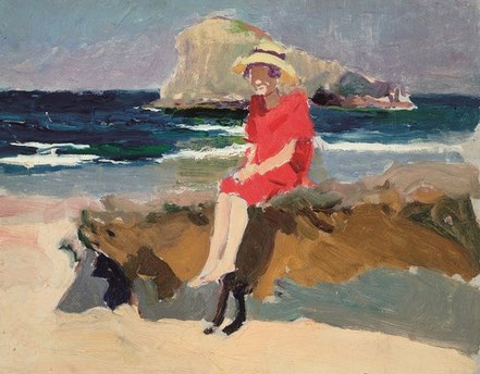 Joaquin Sorolla - Elena alla spiaggia di Biarritz 1906