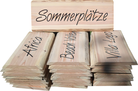 Campingplatz Holzschilder