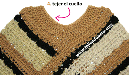 Cómo tejer un poncho de dos rectángulos a crochet