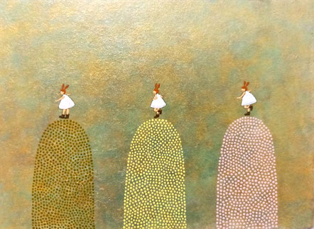 「けん、けん、ぱっ！」アクリル　165×120mm　55,000(税込)