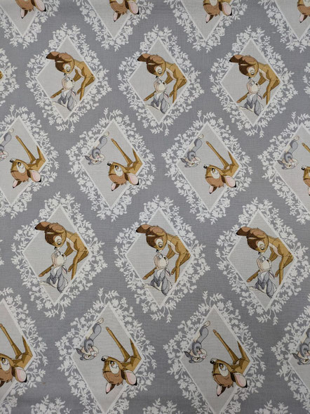 Bambi-Stoff in grau und braun von Wöhlert Rostock