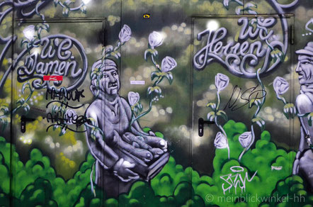 Isemarkt Toilette Damen Herren Graffiti
