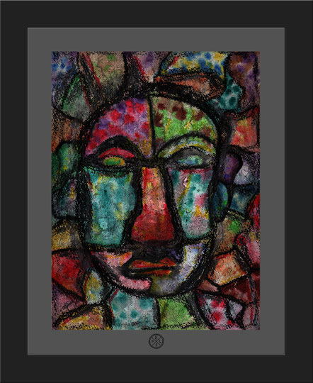 Exponattitel: Er verstummt - Exponatgröße: 45 x 55, mit Rahmen - Art: Aquarell- und Ölkreidenmalerei - Signatur: datiert, signiert - Copyright by Emil Pelz 2018