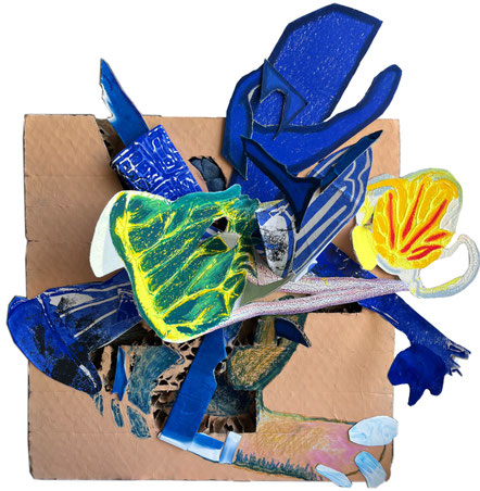 o.T., 2025, Mixed Media auf Pappe, 30 x 30 cm